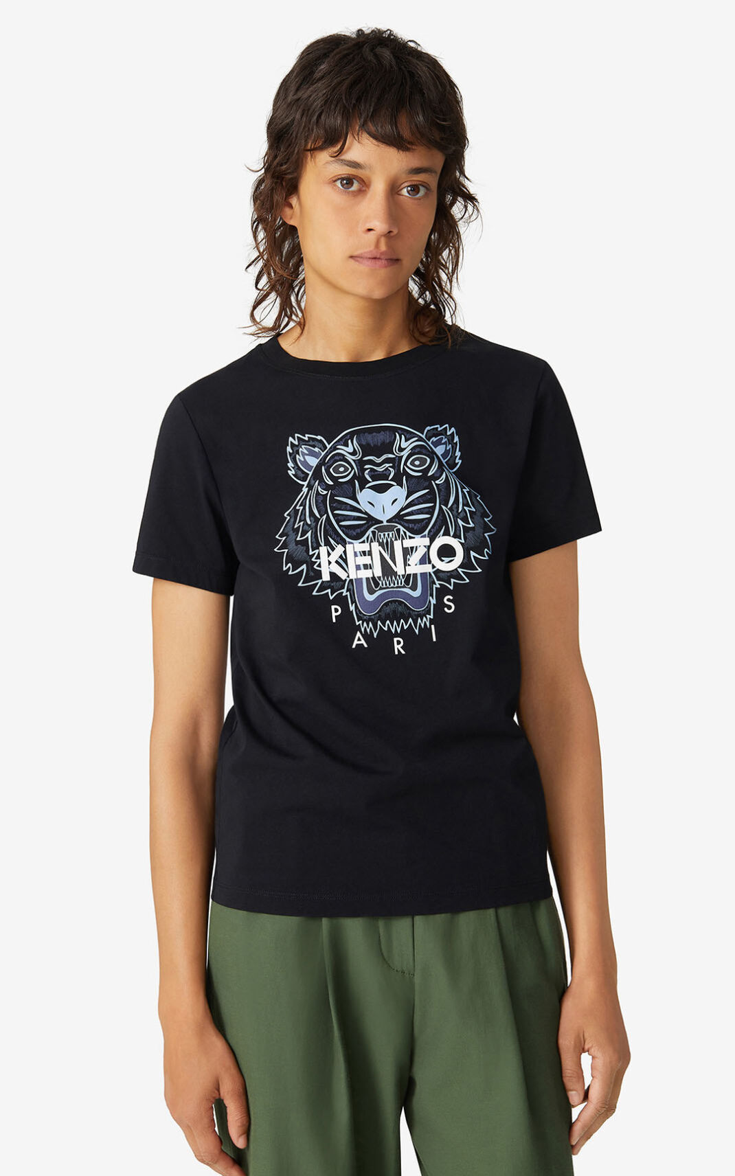 T Shirt Kenzo Tiger Femme Noir | MHAN-76530